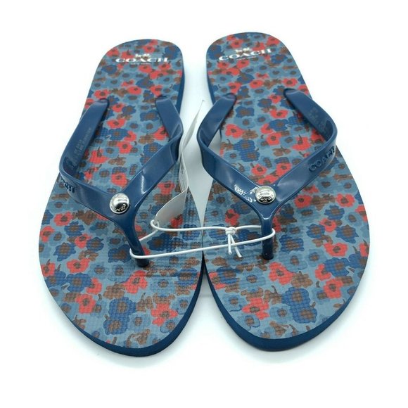 Coach Womens Flip Flop Sandals Floral Slip On - Picture 2 of 6